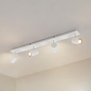 Lindby Spot de plafon Joffrey, 80 cm, alb, 4 becuri, GU10, reglabil, Alb, Camera de zi / sufragerie, Metal, Modern