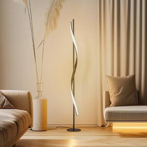 Lindby Lampadar LED Munja, negru, metal, dimabil, reglabil, Negru, Camera de zi / sufragerie, Metal, Modern