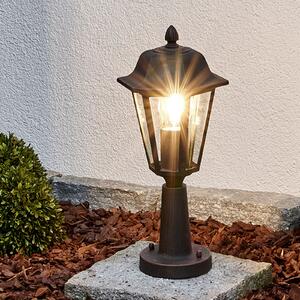 Lindby Lamina lampă cu soclu, 39 cm, lanternă, metal, E27, reglabil, Maro / Rugină, Aluminiu, Antichitate
