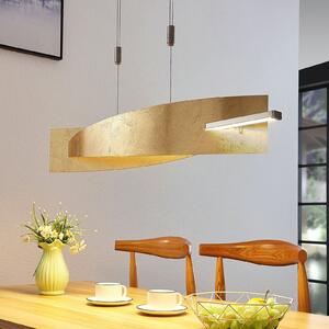 Lucande Lampă suspendată LED Marija, 101 cm, aurie, dimabil, reglabil, Auriu / Alamă, Camera de zi / sufragerie, Metal, Modern