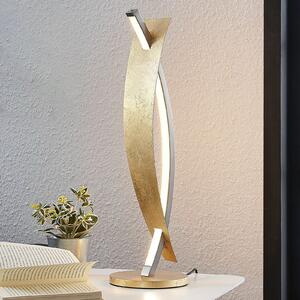 Lucande Lampă de masă cu LED Marija, aurie, dimabilă, 62 cm, reglabil, Auriu / Alamă, Camera de zi / sufragerie, Metal, Modern