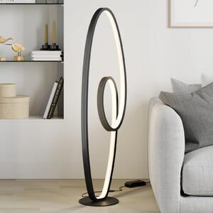 Lucande Lampadar LED Bronwyn, 122cm, antracit, aluminiu, reglabil, Negru, Camera de zi / sufragerie, Metal, Modern