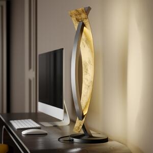 Lucande LED lampă de masă Marija, negru, dimabil, 62 cm, reglabil, Negru, Camera de zi / sufragerie, Metal, Modern