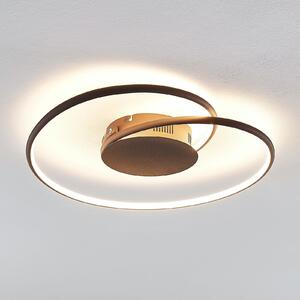 Lindby plafonieră LED Joline, Ø 45 cm, maro ruginiu, metal, Maro / Rugină, Camera de zi / sufragerie, Metal, Modern
