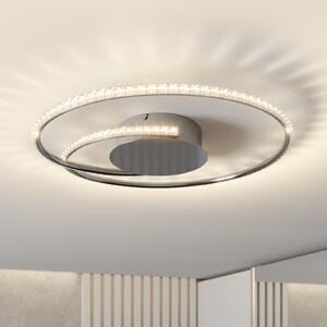 Lindby plafonieră LED Joline, Ø 45 cm, cristale, metal, Metalic, Camera de zi / sufragerie, Metal, Modern