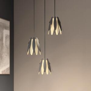 Lucande Lounit lampă suspendată, negru-auriu 3 bec, reglabil, Negru, Camera de zi / sufragerie, Metal, Design