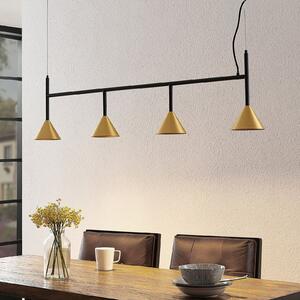 Lucande Kartio lampă suspendată, alamă, reglabil, Negru, Camera de zi / sufragerie, Metal, Design