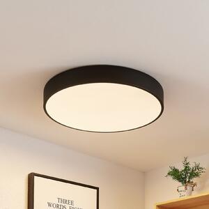 Lindby plafonieră LED Simera, Ø 50cm, negru, metal, reglabil, Negru, Camera de zi / sufragerie, Plastic, Modern