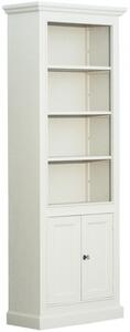 Biblioteca, alba, din lemn masiv, L78 cm, aspect vintage, Portland