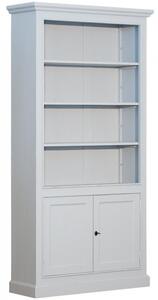 Biblioteca, gri, din lemn masiv, single, aspect rustic, Country