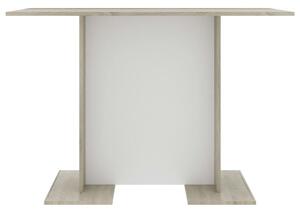 Masă de bucătărie, alb & stejar sonoma, 110x60x75 cm, PAL