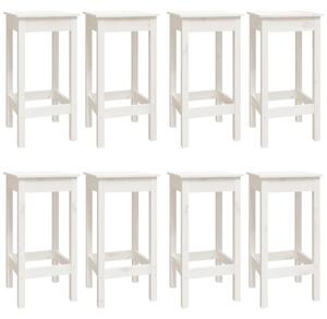 Set mobilier de bar, 9 piese, alb, lemn masiv de pin