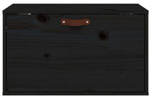 Dulap de perete, negru, 60x30x35 cm, lemn masiv de pin