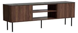 Comodă TV Miravio 102, Marmură neagră, Nuc, MDF, PAL laminat, 55x160x40cm, 35.9 kg