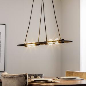Lucande Tornike lampă suspendată, 4 becuri, oțel, reglabil, Negru, Camera de zi / sufragerie, Metal, Design