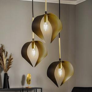 Lucande Mikolay lampă suspendată, 3 becuri, negru, reglabil, Negru, Camera de zi / sufragerie, Metal, Design