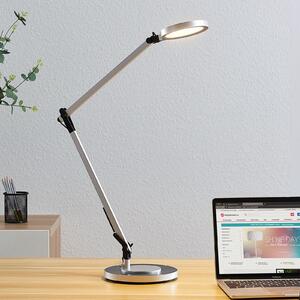 Lindby Rilana lampă LED de birou cu dimmer, reglabil, Metalic, Studiu / Birou, Metal, Modern