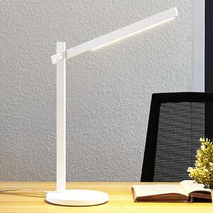 Lindby LED lampă de birou Loretta, înălțime 43 cm, alb, CCT, reglabil, Alb, Studiu / Birou, Plastic, Modern