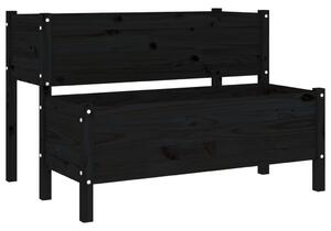 Jardinieră, negru, 110x84x75 cm, lemn masiv de pin