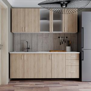 Bucatarie Lana 2m, Blat termorezistent, Alb Sonoma, 200x60.1x200 cm