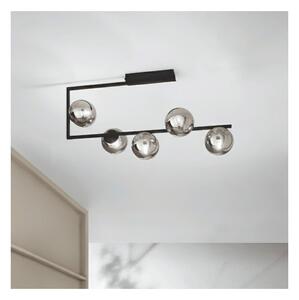 Ondaluce - Candelabru cu tijă MONILE 5xE14/10W/230V negru/negru fumat
