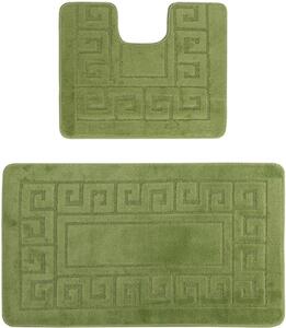 Set 2 Covorase Baie, Antiderapante, Ethnic Green