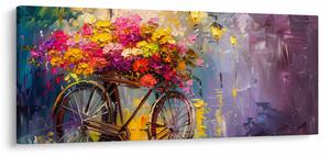Tablou - Roată cu flori (120x50 cm)