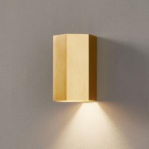 Wever & Ducré Lighting WEVER DUCRÉ Hexo mini 1.0 Lampă de perete 11,5 cm aurie, reglabil, Auriu / Alamă, Camera de zi / sufragerie, Metal, Modern
