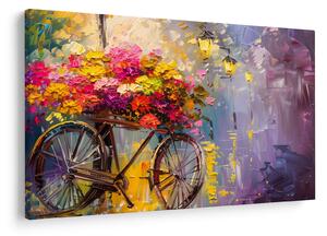 Tablou - Roată cu flori (90x60 cm)