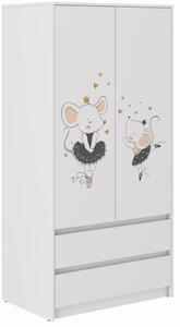 Dulap pentru copii cu design de șoricel – 180 × 55 × 90 cm