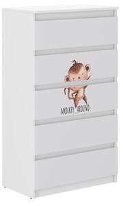 Comodă de înaltă calitate pentru copii cu maimuță 121x40x70 cm