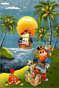 Covor Copii, Model Pirati 11059 180, Covor Copii, Multicolor Multicolor, Dreptunghi, 200x300