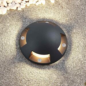 Lindby LED spot de podea Huban, 15 cm, 4 becuri, antracit, Negru, Metal, Modern