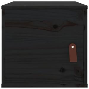 Dulap de perete, negru, 31,5x30x30 cm, lemn masiv de pin