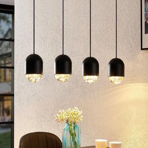 Lucande Amielle lampă suspendată, 4 becuri, negru, reglabil, Negru, Camera de zi / sufragerie, Metal, Modern