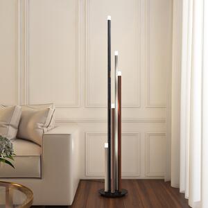 Lucande Lampadar LED Stoika, 150 cm, 5 becuri, metal, reglabil, Multicolor, Camera de zi / sufragerie, Metal, Modern