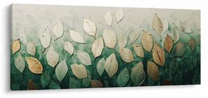 Tablou - Frunze verzi-aurii (120x50 cm)