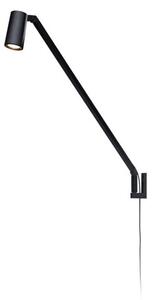 Lampă de perete Nemo Lighting, reglabil, Negru, Camera de zi, Aluminiu