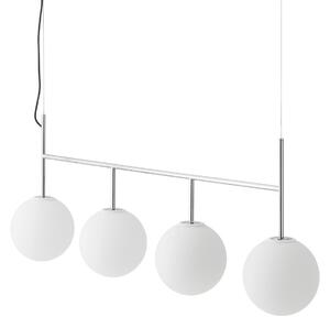 Lustră Pendul Audo Copenhagen, TR Bulb Frame, reglabil, Alb, Camera de zi, Sticlă, Design