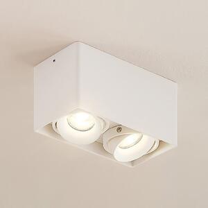 Arcchio Kubika downlight, 19 cm, alb, 2 becuri, metal, reglabil, Alb, Hol, Metal, Modern