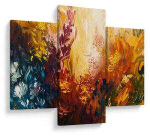 Tablou - pictură abstractă de flori (90x60 cm)