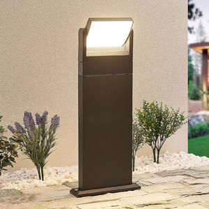 Lindby Cathalena bornă luminoasă LED în gri închis, Gri, Metal, Modern