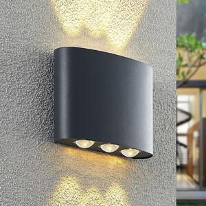 Lindby Gatlin LED lampă de perete pentru exterior, 16 cm, Negru, Metal, Modern