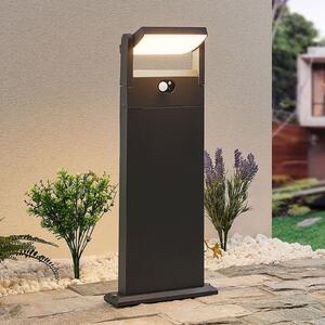 Lindby Novalie bornă luminoasă LED, Gri, Metal, Modern, Lumini solare
