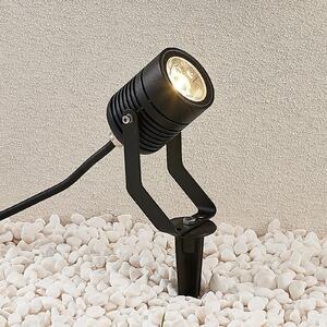 Lindby Proiector LED exterior Maris, crampon, IP65, negru, Negru, Metal, Modern