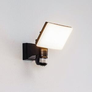 PRIOS Prios LED spot de perete pentru exterior Avayah, detector mișcare, IP44, Negru, Aluminiu, Modern