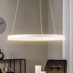 Arcchio Lampă suspendată LED Albiona, albă, 1 inel, Ø 60 cm, reglabil, Alb, Bucătărie, Metal, Modern