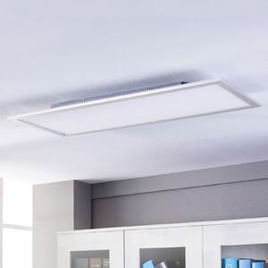 Lindby Panou LED Livel, 4000K, 120cm x 30cm, argintiu, metal, Metalic, Bucătărie, Plastic, Modern