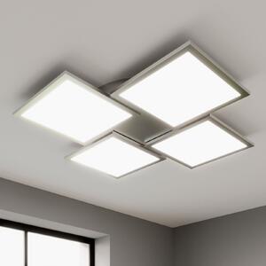 Lucande plafonieră LED Ilira, 4 becuri, argintiu, CCT, dimabil, reglabil, Metalic, Bucătărie, Aluminiu, Modern