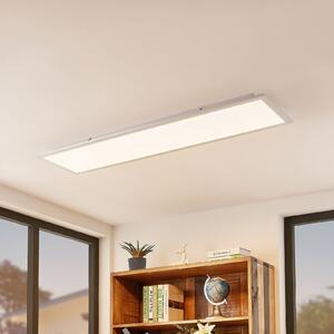 Lindby Smart Panou LED pentru tavan Kjetil 120 x 30 cm Tuya RGB CCT, reglabil, Gri, Studiu / Birou, Plastic, Modern
